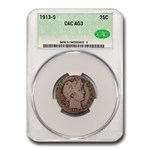1913-S Barber Quarter AG-3 CACG