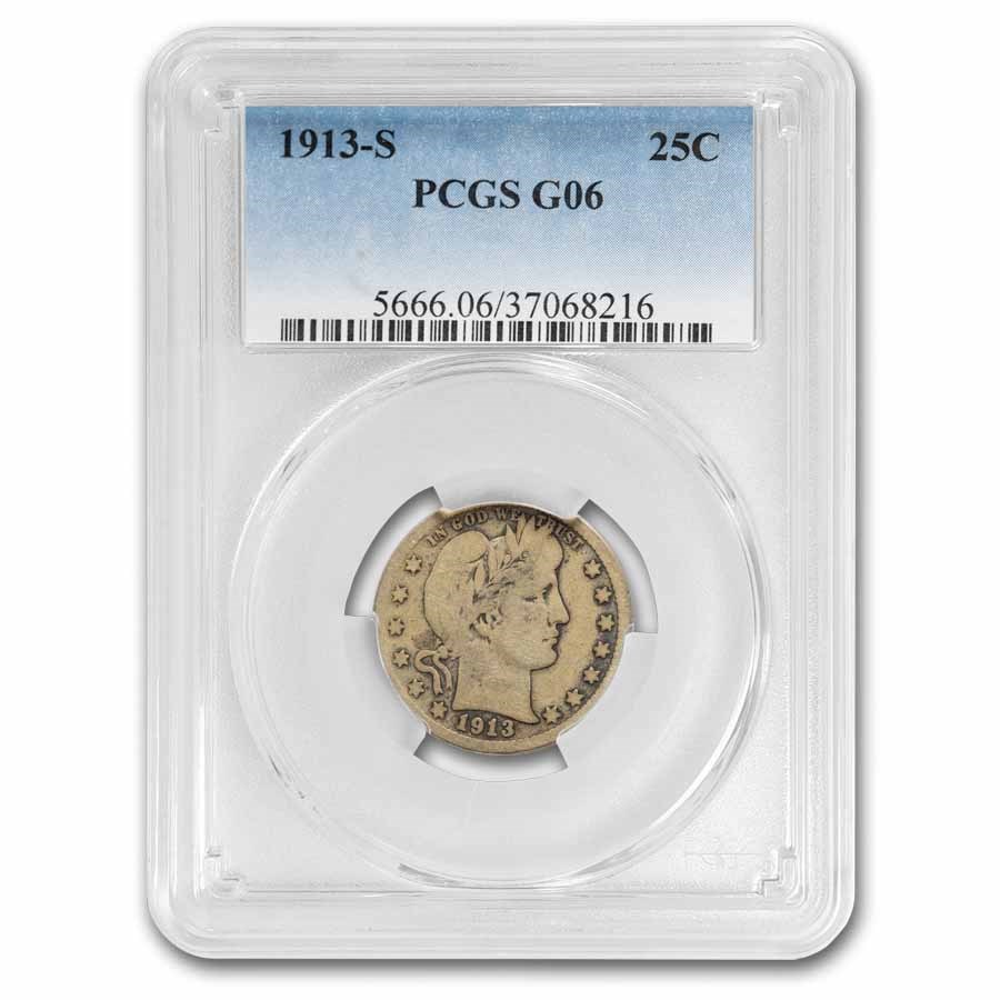 1913-S Barber Quarter Good-6 PCGS