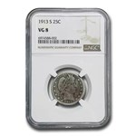 1913-S Barber Quarter VG-8 NGC