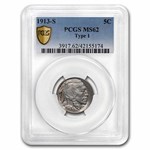 1913-S Buffalo Nickel Type-I MS-62 PCGS