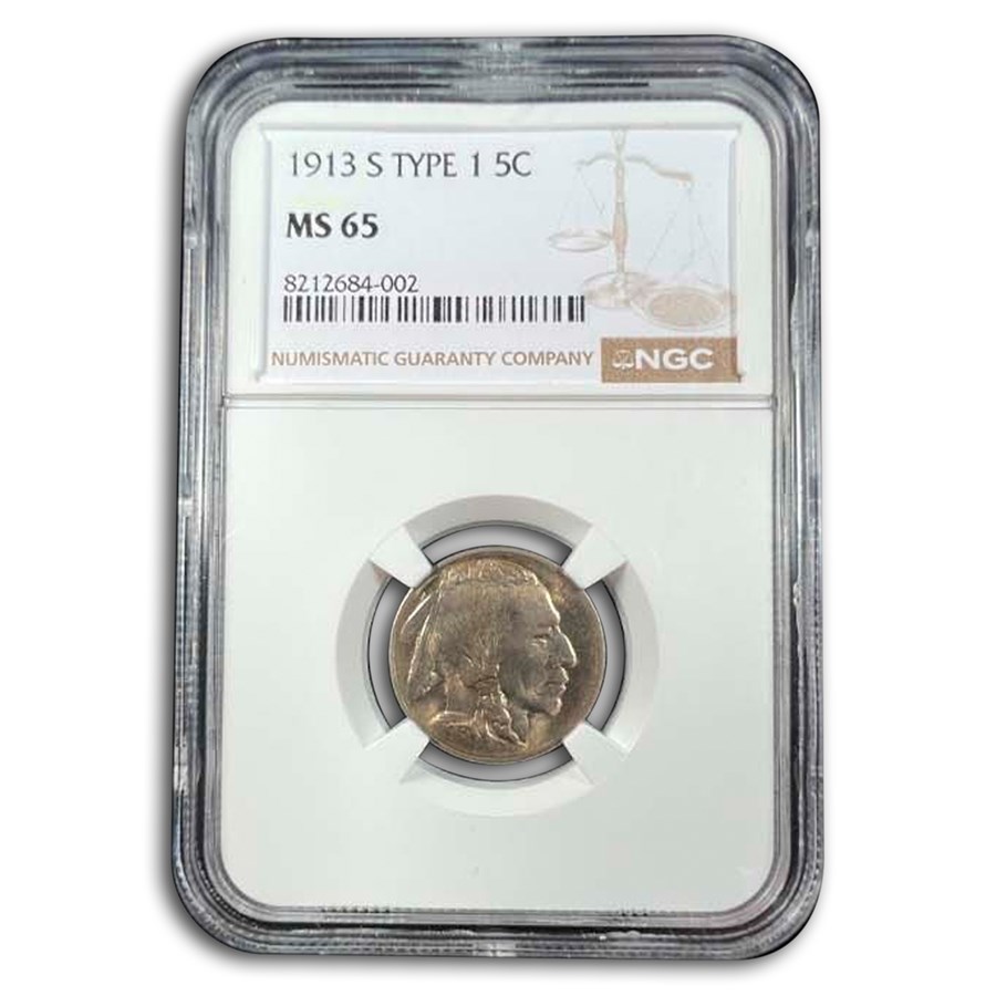 1913-S Buffalo Nickel Type-I MS-65 NGC