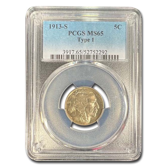 1913-S Buffalo Nickel Type-I MS-65 PCGS 1913-S Buffalo Nickel Type-I MS-65 PCGS