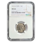 1913-S Buffalo Nickel Type-I MS-66 NGC