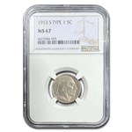 1913-S Buffalo Nickel Type-I MS-67 NGC