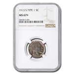1913-S Buffalo Nickel Type-I MS-67+ NGC