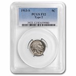 1913-S Buffalo Nickel Type-II Fine-12 PCGS