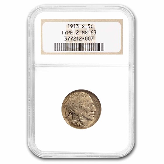 1913-S Buffalo Nickel Type-II MS-63 NGC