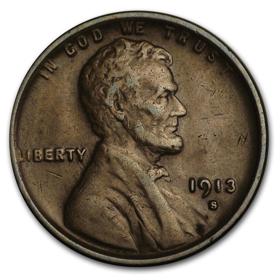 1913-S Lincoln Cent XF