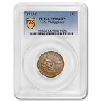 1913-S Philippines Centavo MS-64 PCGS (Brown)