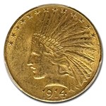 1914 $10 Indian Gold Eagle MS-62 PCGS