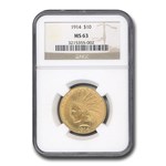 1914 $10 Indian Gold Eagle MS-63 NGC