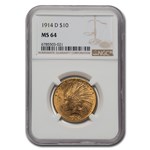 1914 $10 Indian Gold Eagle MS-64 NGC