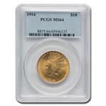 1914 $10 Indian Gold Eagle MS-64 PCGS