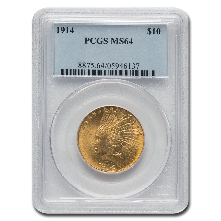 1914 $10 Indian Gold Eagle MS-64 PCGS