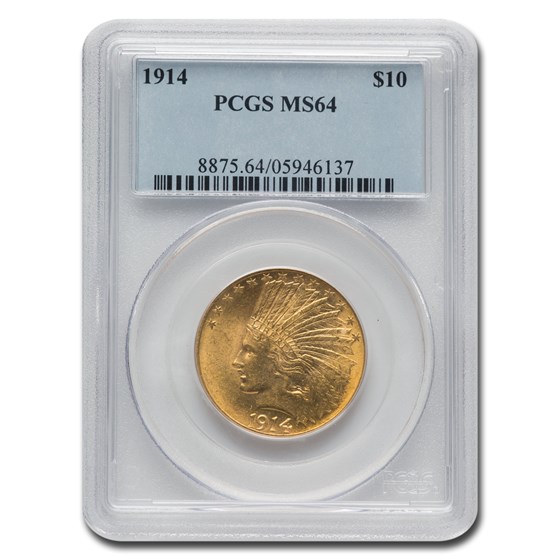 1914 $10 Indian Gold Eagle MS-64 PCGS 1914 $10 Indian Gold Eagle MS-64 PCGS
