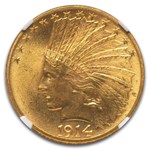 1914 $10 Indian Gold Eagle MS-65 NGC