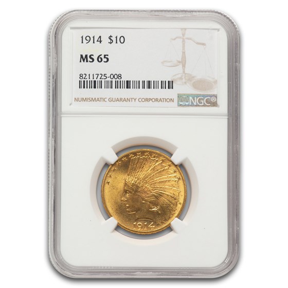 1914 $10 Indian Gold Eagle MS-65 NGC