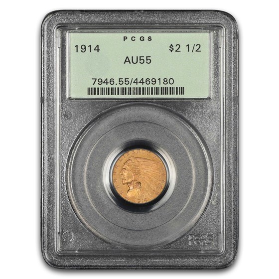 1914 $2.50 Indian Gold Quarter Eagle AU-55 PCGS