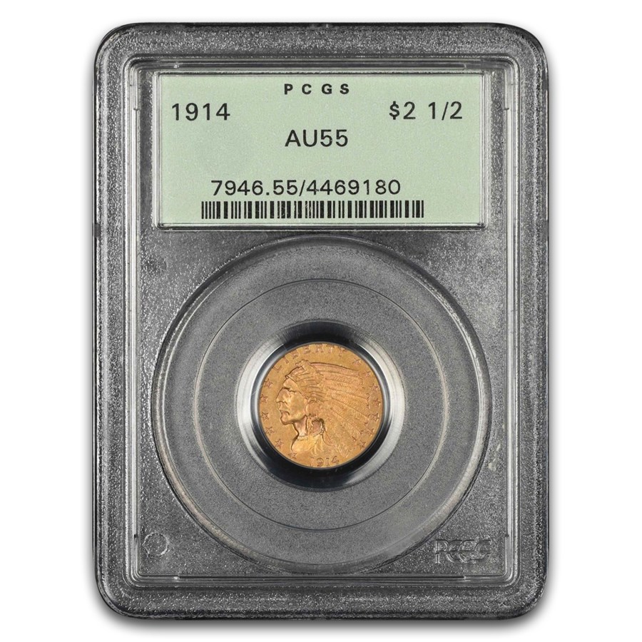 1914 $2.50 Indian Gold Quarter Eagle AU-55 PCGS
