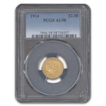 1914 $2.50 Indian Gold Quarter Eagle AU-58 PCGS
