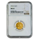 1914 $2.50 Indian Gold Quarter Eagle MS-61 NGC