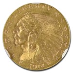 1914 $2.50 Indian Gold Quarter Eagle MS-61 NGC