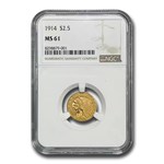 1914 $2.50 Indian Gold Quarter Eagle MS-61 NGC