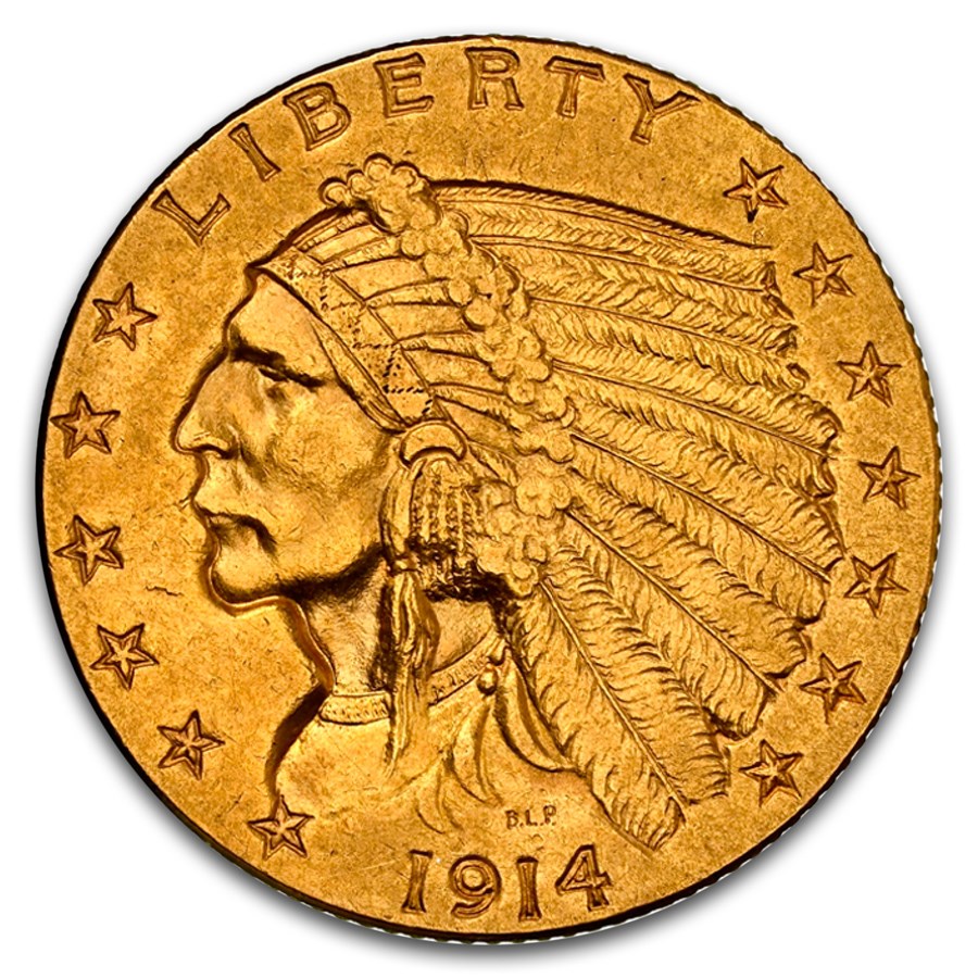 1914 $2.50 Indian Gold Quarter Eagle MS-62 NGC