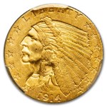 1914 $2.50 Indian Gold Quarter Eagle MS-62 PCGS