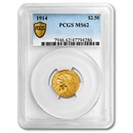 1914 $2.50 Indian Gold Quarter Eagle MS-62 PCGS