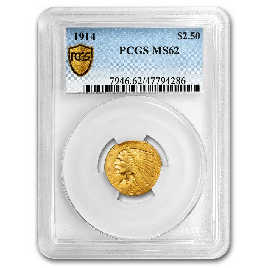 1914 $2.50 Indian Gold Quarter Eagle MS-62 PCGS