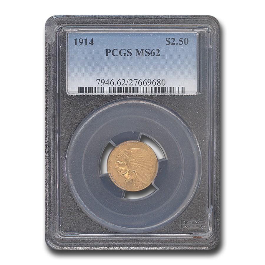 1914 $2.50 Indian Gold Quarter Eagle MS-62 PCGS
