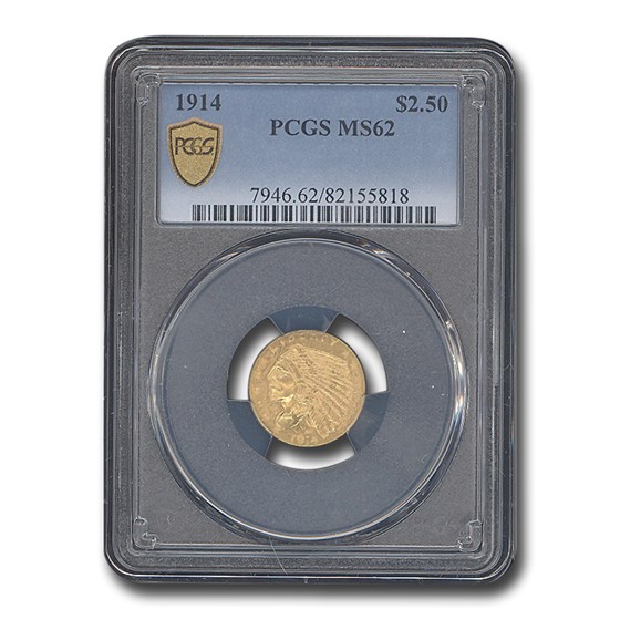 1914 $2.50 Indian Gold Quarter Eagle MS-62 PCGS