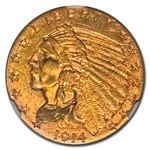 1914 $2.50 Indian Gold Quarter Eagle MS-63 NGC