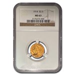 1914 $2.50 Indian Gold Quarter Eagle MS-63 NGC