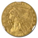 1914 $2.50 Indian Gold Quarter Eagle MS-65 NGC