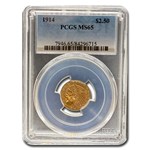 1914 $2.50 Indian Gold Quarter Eagle MS-65 PCGS