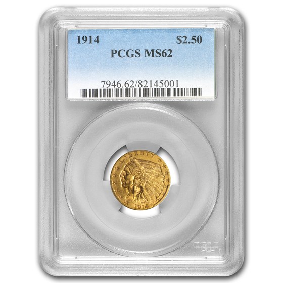 1914 $2.50 Indian Quarter Eagle MS-62 PCGS 1914 $2.50 Indian Quarter Eagle MS-62 PCGS