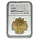 1914 $20 Saint-Gaudens Gold Double Eagle MS-65+ NGC