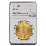1914 $20 Saint-Gaudens Gold Double Eagle MS-66 NGC
