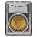 1914 $20 St Gaudens Gold Double Eagle MS-62 PCGS