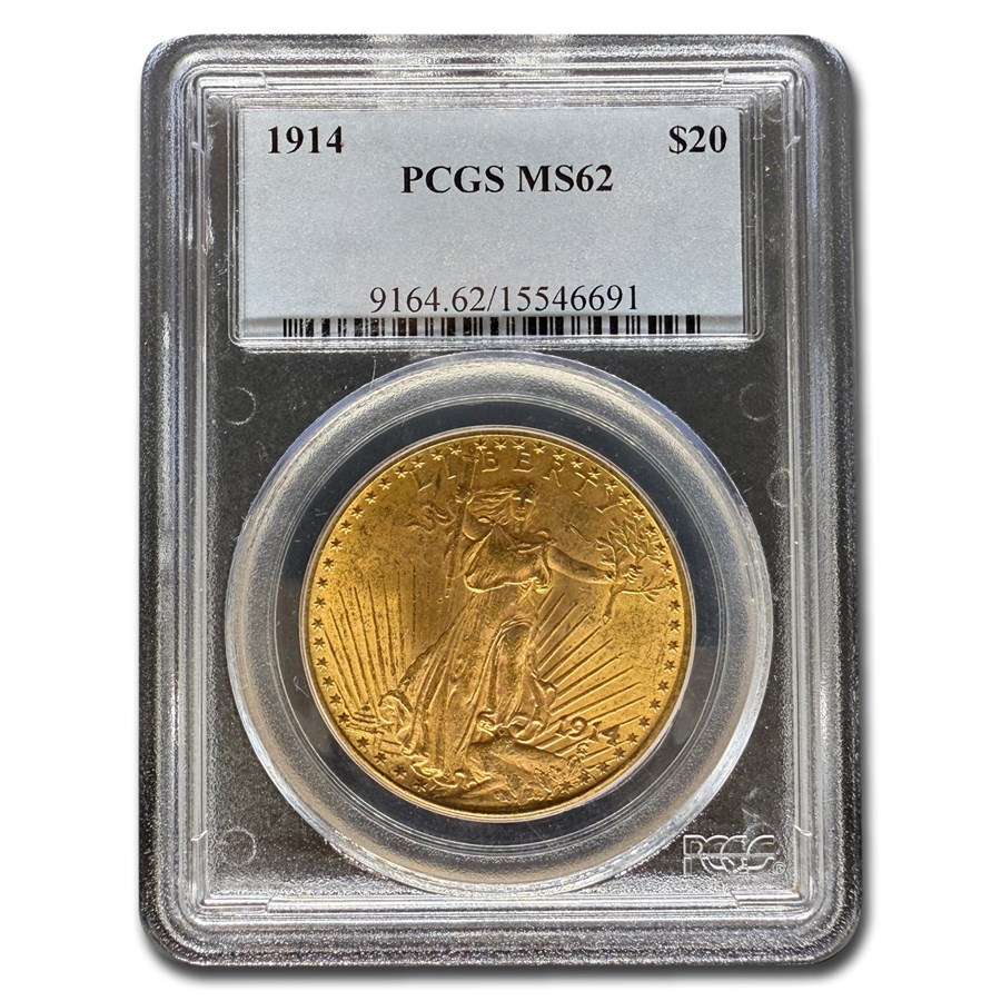 1914 $20 St Gaudens Gold Double Eagle MS-62 PCGS