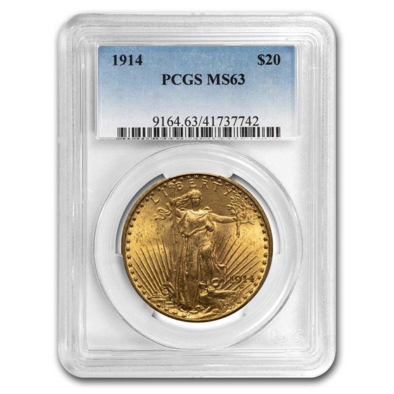 1914 $20 St Gaudens Gold Double Eagle MS-63 PCGS 1914 $20 St Gaudens Gold Double Eagle MS-63 PCGS