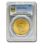 1914 $20 St Gaudens Gold Double Eagle MS-64 PCGS