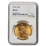 1914 $20 St Gaudens Gold Double Eagle MS-65 NGC