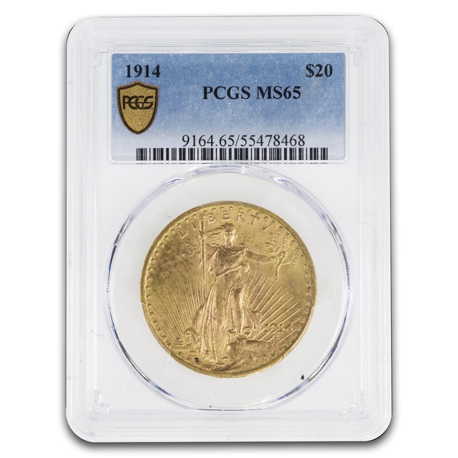 1914 $20 St Gaudens Gold Double Eagle MS-65 PCGS