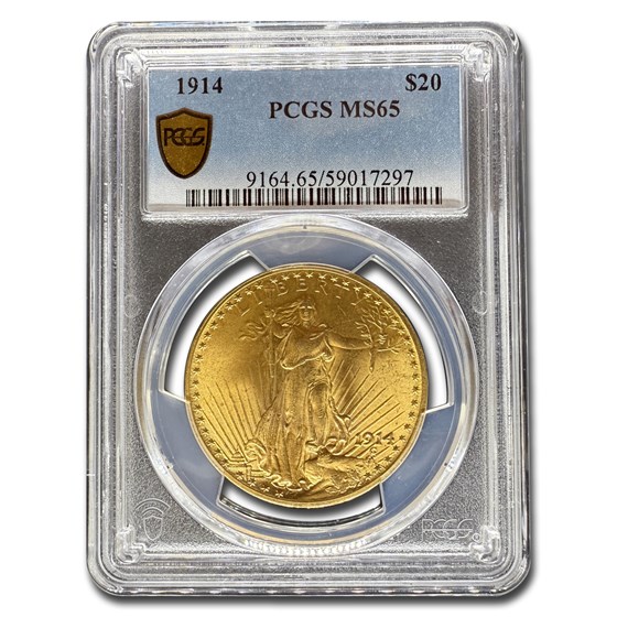 1914 $20 St Gaudens Gold Double Eagle MS-65 PCGS 1914 $20 St Gaudens Gold Double Eagle MS-65 PCGS