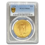 1914 $20 St Gaudens Gold Double Eagle MS-66 PCGS