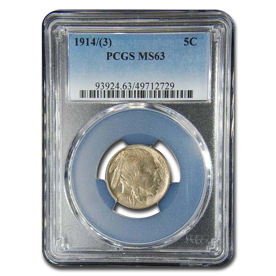 1914/3 Buffalo Nickel MS-63 PCGS 1914/3 Buffalo Nickel MS-63 PCGS