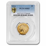 1914 $5 Indian Gold Half Eagle MS-62 PCGS